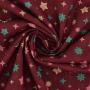 Baumwoll Popeline Color Stars, dunkelrot