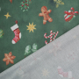 Cotton poplin Cosy Christmas, dark green