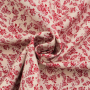Tissu coton popeline Cottage Roses, naturel, rouge