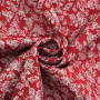 Tissu coton popeline Cottage Roses, rouge, blanc
