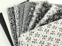 Cotton-fabric Cottage Tendrils, white black