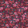 Katoen popeline floating flowers, zwart