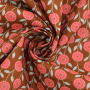 Tissu coton popeline Fleurs Flower Tendrils, caramel