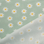 Tissu coton popeline Fleurs Pâquerettes, menthe