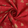 Popeline katoen Golden Christmas, rood