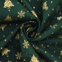 Tissu coton popeline Noël Golden Christmas, vert foncé