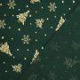 Tissu coton popeline Noël Golden Christmas, vert foncé