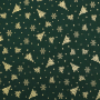 Tissu coton popeline Noël Golden Christmas, vert foncé