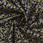 Popeline katoen Golden Leaves, marineblauw