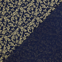 Popeline katoen Golden Leaves, marineblauw