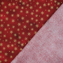 Tissu coton popeline Golden Snowflakes, lie de vin