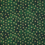Tissu coton popeline Golden Snowflakes, vert foncé