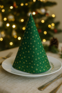 Tissu coton popeline Golden Snowflakes, vert foncé