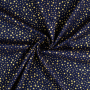 Popeline katoen Golden Stars, marineblauw