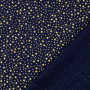 Popeline katoen Golden Stars, marineblauw