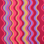 Tissu coton popeline à rayures ondulées Golden Waves, rouge magenta