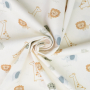 Tissu coton popeline Happy Animals, blanc cassé