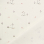 Tissu coton popeline Lapins Happy Bunny, blanc cassé