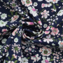 Tissu coton popeline Fleurs Helena, bleu marine