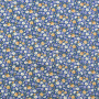 Tissu coton popeline Fleurs Julia, bleu denim