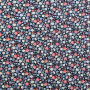 Tissu coton popeline Fleurs Julia, noir