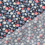 Tissu coton popeline Fleurs Julia, noir