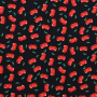 Tissu coton popeline Cerises, noir