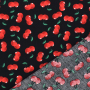 Tissu coton popeline Cerises, noir