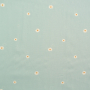 Tissu coton popeline Fleurs Petites pâquerettes, menthe