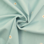 Tissu coton popeline Fleurs Petites pâquerettes, menthe