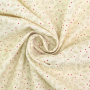 Tissu coton popeline petites branches de Noël, crème