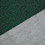 Tissu coton popeline petites branches de Noël, vert foncé
