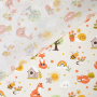 Katoenen popeline Little Fox, naturel