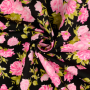 Tissu coton popeline Lovely Rose, noir