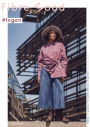 Cotton poplin Midi Stripes Fibre Mood, wine red