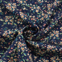 Tissu coton popeline Fleurs mini flowers, bleu marine