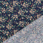 Tissu coton popeline Fleurs mini flowers, bleu marine