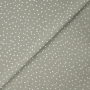 Tissu coton popeline mini Coeurs, vert olive pâle