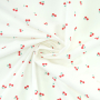 Tissu coton popeline Mini Cerises, blanc cassé