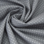 Tissu coton popeline à petits pois, gris