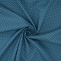 Tissu coton popeline à petits pois, bleu pigeon