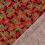 Cotton poplin Mistletoe, dark red