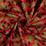 Cotton poplin Mistletoe, dark red