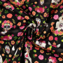 Tissu en coton Muertos Skulls, noir