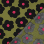 Tissu coton popeline Nerida Hansen Fleurs Big Flower, vert olive clair