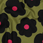 Tissu coton popeline Nerida Hansen Fleurs Big Flower, vert olive clair
