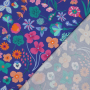 Tissu coton popeline Nerida Hansen Fleurs Meadow Flower, bleu