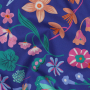 Tissu coton popeline Nerida Hansen Fleurs Meadow Flower, bleu