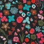 Tissu coton popeline Nerida Hansen Fleurs Meadow Flower, noir
