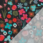 Tissu coton popeline Nerida Hansen Fleurs Meadow Flower, noir